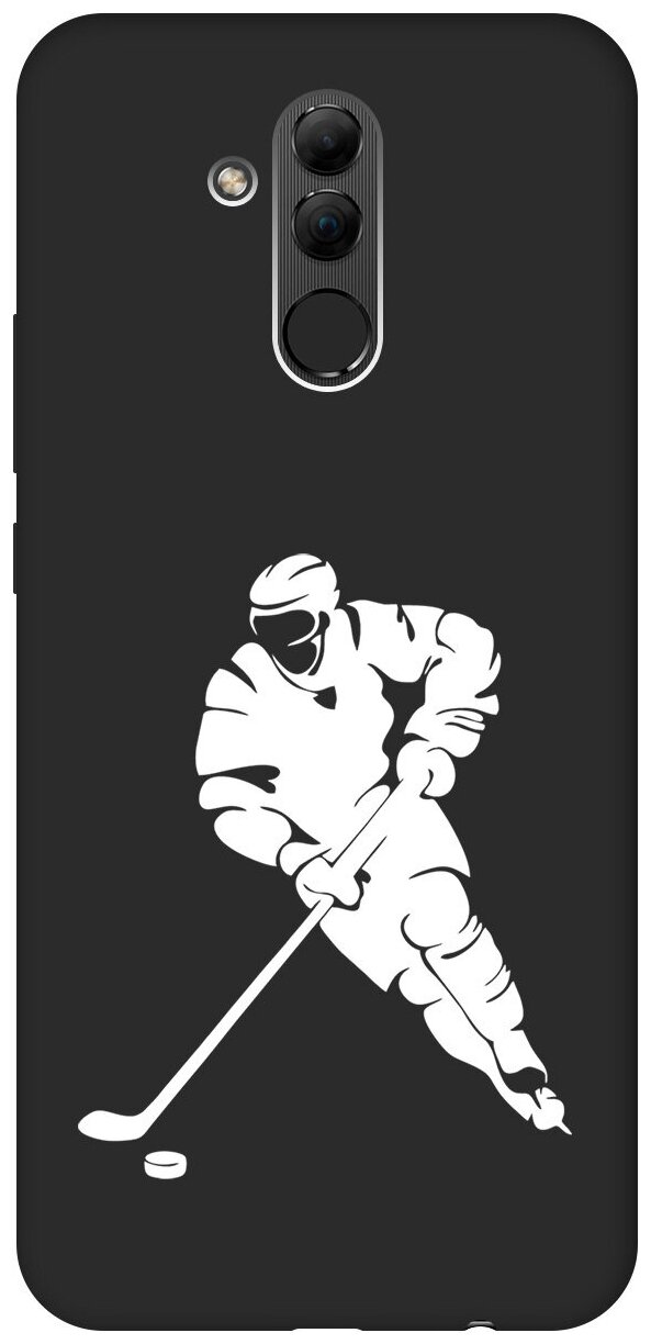 Матовый чехол Hockey W для Huawei Mate 20 Lite / Хуавей Мейт 20 Лайт с 3D эффектом черный