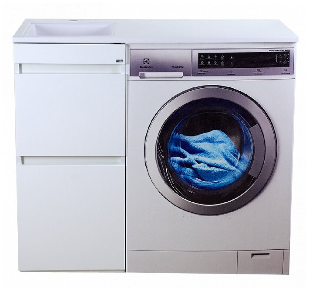 фото Misty Фостер - 40 Тумба напольная 2 ящ. под стиральную машину, белая Э-Фос01040-012Я