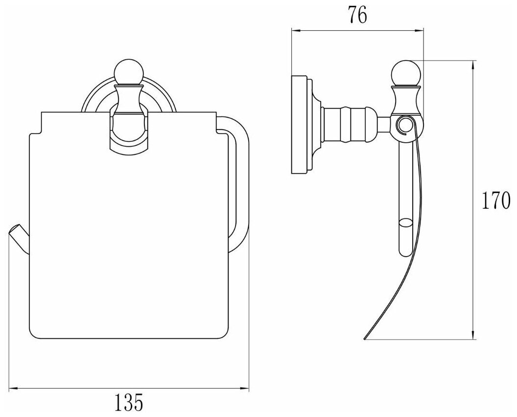Настенный держатель туалетной бумаги с крышкой GANZER (GZ31030) латунь, хром - фотография № 2