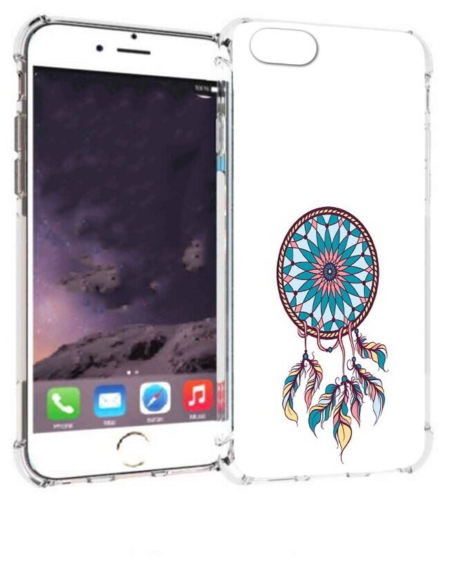 Чехол задняя-панель-накладка-бампер MyPads ловец снов синий для iPhone 6/6S 4.7 противоударный