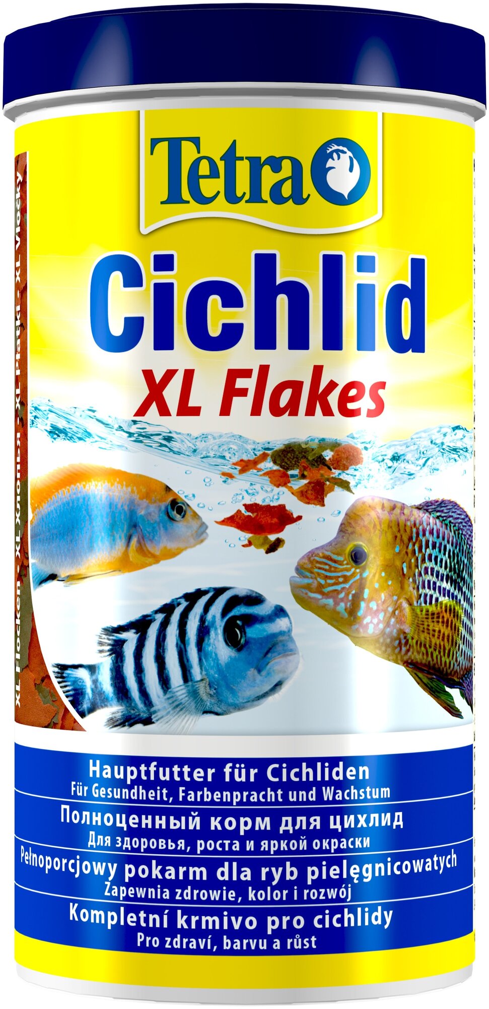 TetraCichlid XL Flakes (крупные хлопья) 1л Основной корм для цихлид и других крупных рыб