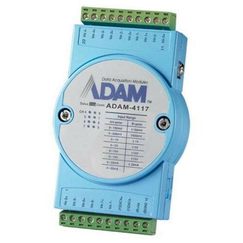 Модуль интерфейсный Advantech ADAM-4117-B Модуль ввода, 8 каналов аналогового ввода, Modbus RTU/ASCII adam 4015 ce модуль ввода 6 каналов аналогового ввода сигнала с термосопротивления modbus rtu ascii advantech