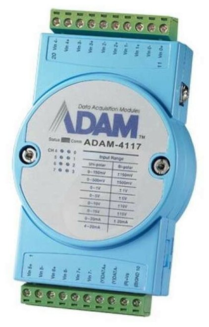 Модуль интерфейсный Advantech ADAM-4117-B Модуль ввода 8 каналов аналогового ввода Modbus RTU/ASCII