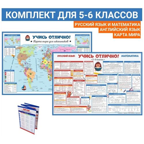 Плакаты шпаргалки учись отлично. Комплект для 5-6 класса