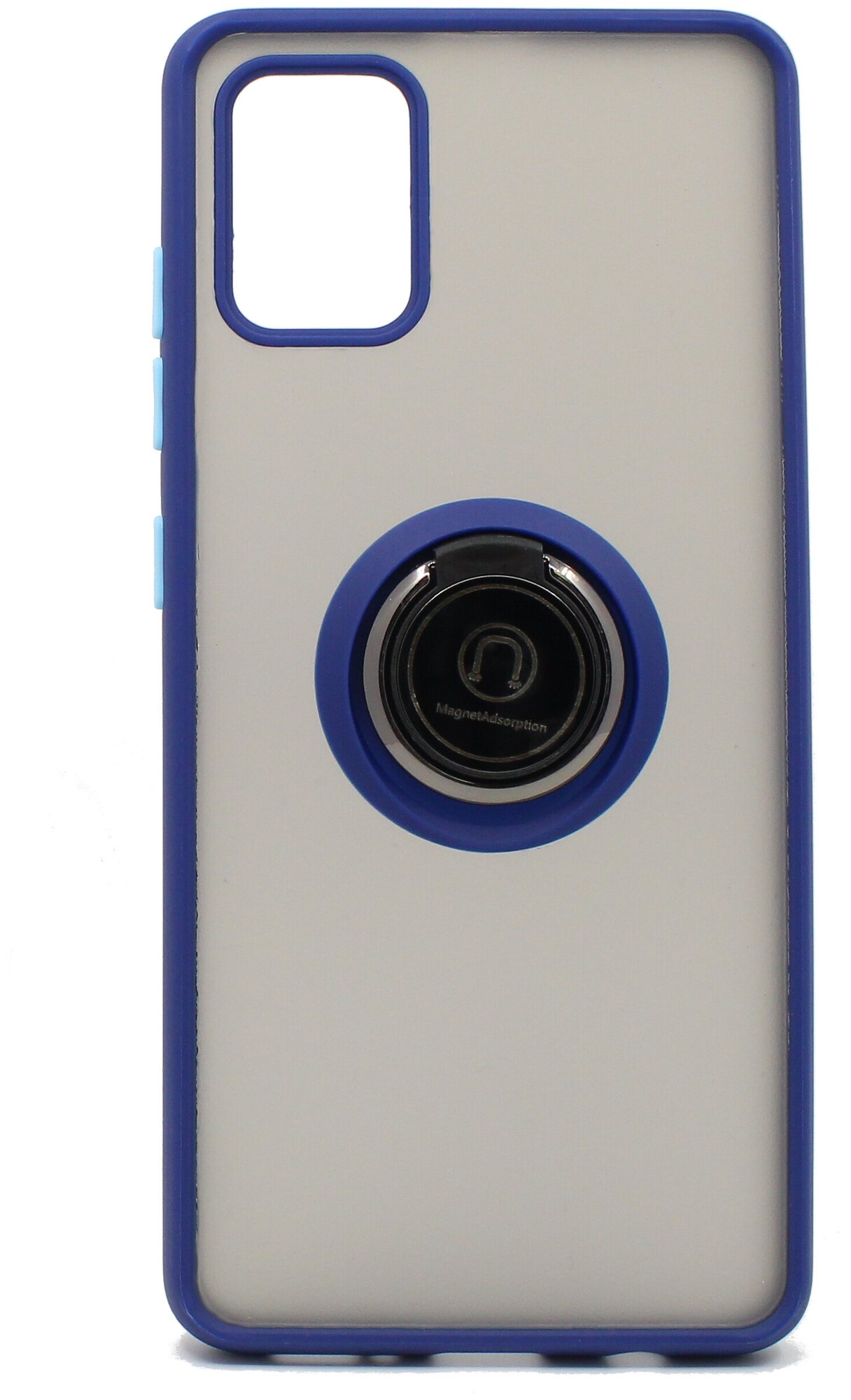 Чехол противоударный Mobix для Samsung Galaxy A51 ( Самсунг А51 ) с кольцом и с функцией подставки цвет: синий