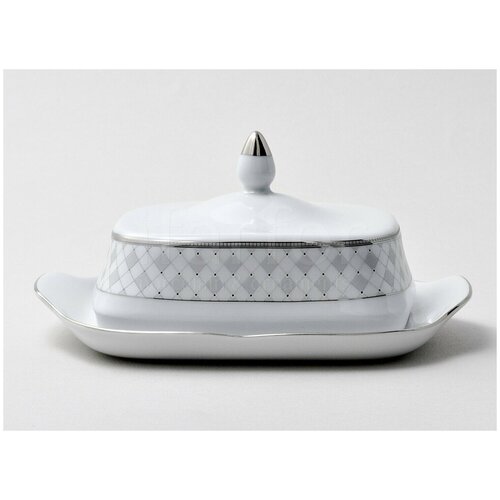 Масленка и крышка Серая сетка Платина Queens crown