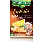 Чай в пакетиках FRUCTUS Exclusive имбирный с лимоном и кусочками фруктов, 20 шт - изображение