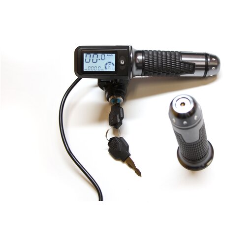 Ручка газа с ключом, индикатором заряда, спидометром и подсветкой для электровелосипеда
