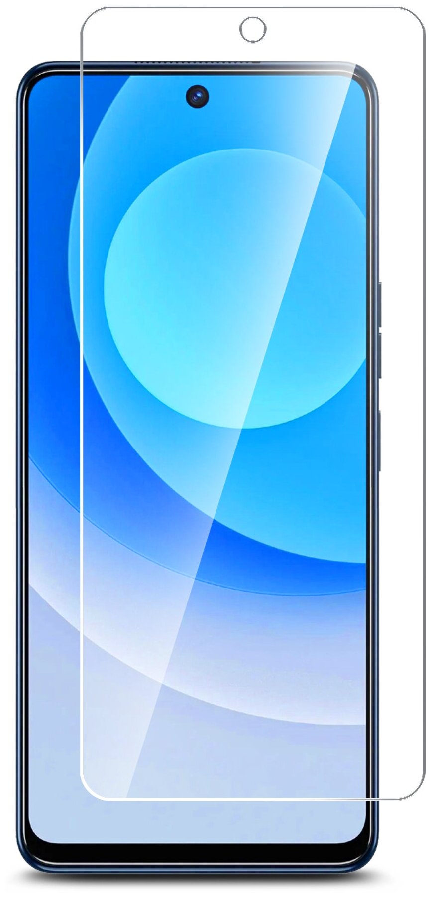 Защитное стекло для Tecno Camon 19 (Техно Камон 19) гибридное-пленка+стекловолокно на Экран прозрачное силиконовая клеевая основа Hybrid Glass Brozo