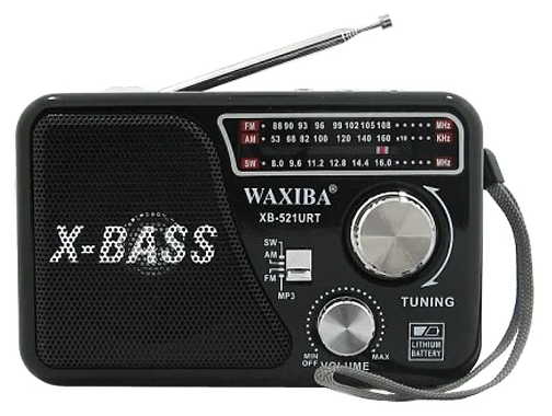 Радиоприемник /фонарик аккумулятор 18650/ AM FM SW/ USB TF MP3 / радиоприемник аналоговый WAXIBA XB-521URT X-BASS