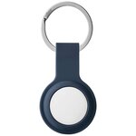 Чехол-брелок uBear Touch Ring Case для AirTag с кольцом-фиксатором, силикон Soft-touch, синий - изображение