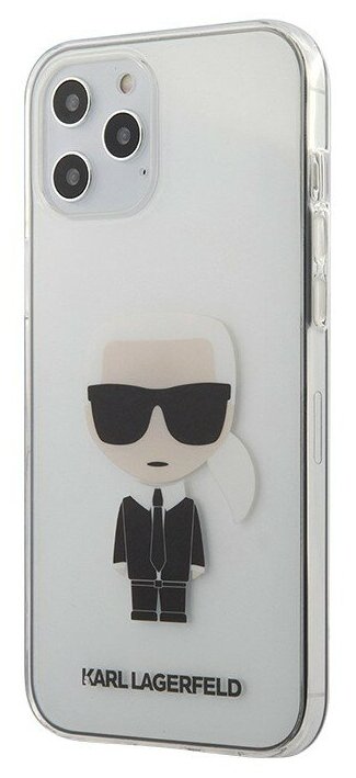 Чехол Karl Lagerfeld Ikonik Karl Hard для iPhone 12 | 12 Pro, прозрачный