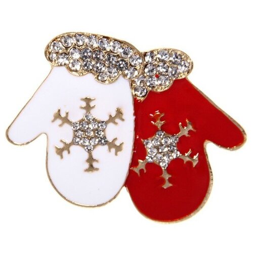 фото Брошь «новогодняя коллекция- чудесные варежки» 3*4,5 см восток