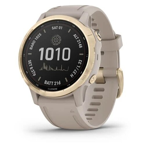 Часы Garmin Fenix 6S Pro Solar Light Gold with Light Sand Band 010-02409-10 6999000₽