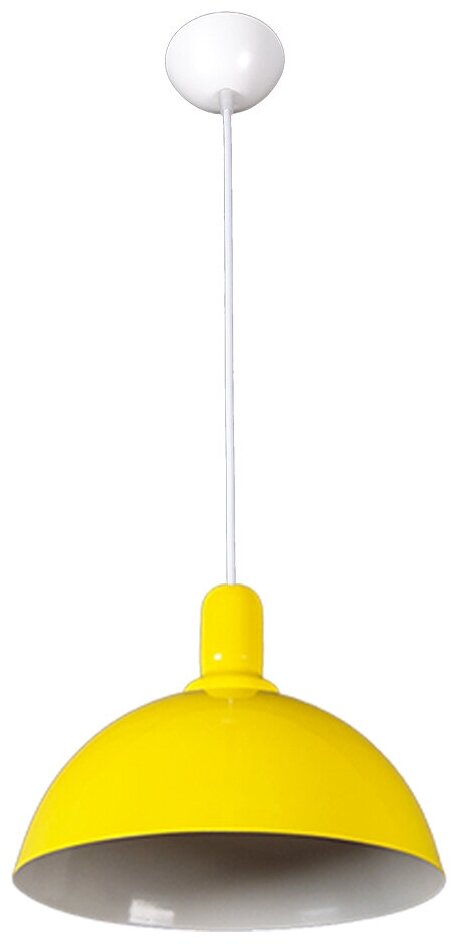 Светильник потолочный , подвесной "Лофт" металл , диаметр 25 см , цвет желтый