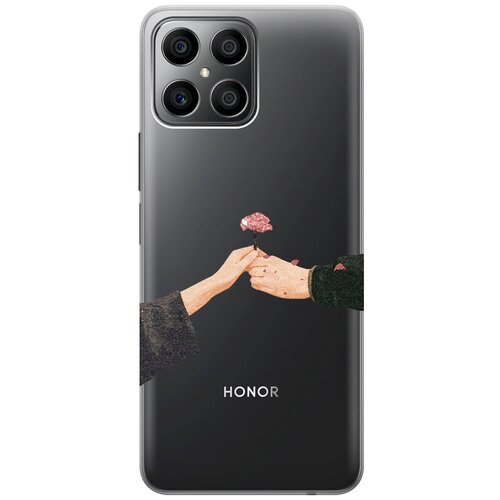 Силиконовый чехол с принтом Hands для Honor X8 / Хонор Икс 8 силиконовый чехол на honor x8 хонор икс 8 silky touch premium с принтом honey желтый