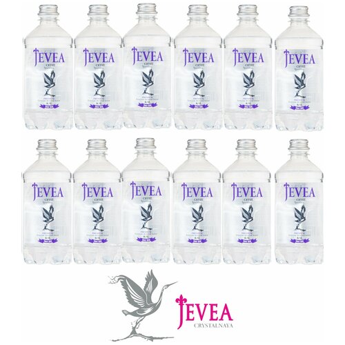 Питьевая минеральная столовая газированная вода Jevea Crystalnaya (Живея кристальная), бутылка ПЭТ 0,5 литра (500 мл.) - 12 штук