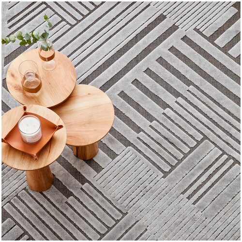 Ковер на пол в гостиную, зал 120x180 см, 100% полипропилен, Kasmir Hali, белый, серый, 8680214262382