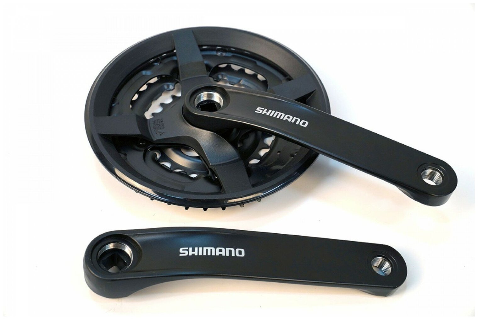 Система шатунов Shimano FC-TY301 3х6/7/8 скоростей 48/38/28T длина шатуна 175мм с защитой черная