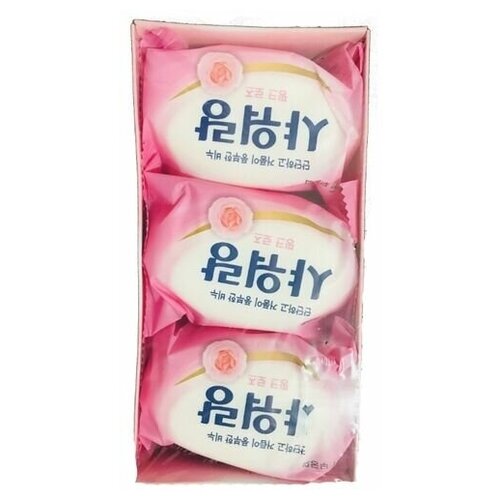 Mukunghwa Мыло туалетное твердое с нежным ароматом цветущей розы, 3х130 гр