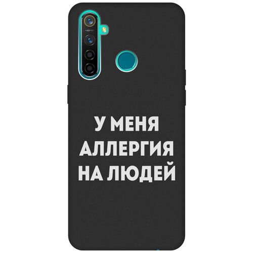 Матовый Soft Touch силиконовый чехол на realme 5 Pro, Рилми 5 Про с 3D принтом Allergy W черный матовый soft touch силиконовый чехол на realme 5 pro рилми 5 про с 3d принтом grand bull черный