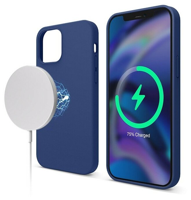Elago для iPhone 12 Pro Max (6.7) чехол MagSafe Soft silicone case Blue