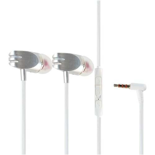Наушники внутриканальные FaisON HP-140 Walk силикон микрофон кнопка ответа кабель 11м цвет белый серебряный 19000₽