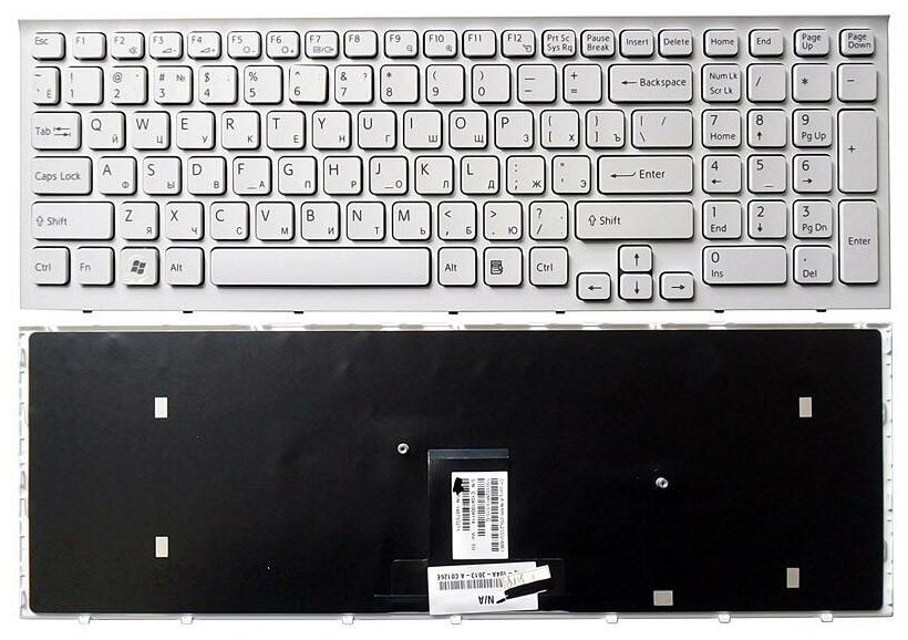 Клавиатура для ноутбука Sony Vaio 148792821 белая с рамкой