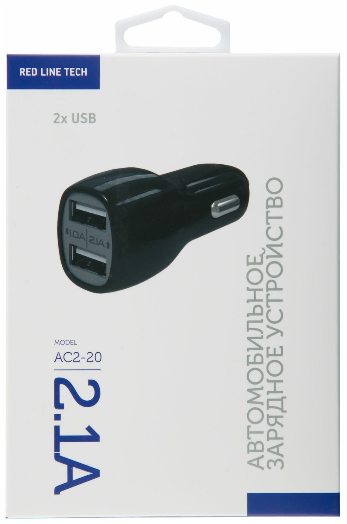 Зарядное устройство автомобильное Red Line AC2-20 2 USB черный