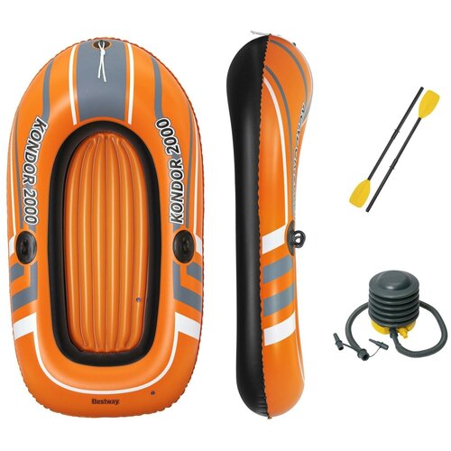 фото Надувная лодка "kondor 2000" 196х114см, вёсла 62015, насос 62147, до 120кг bestway