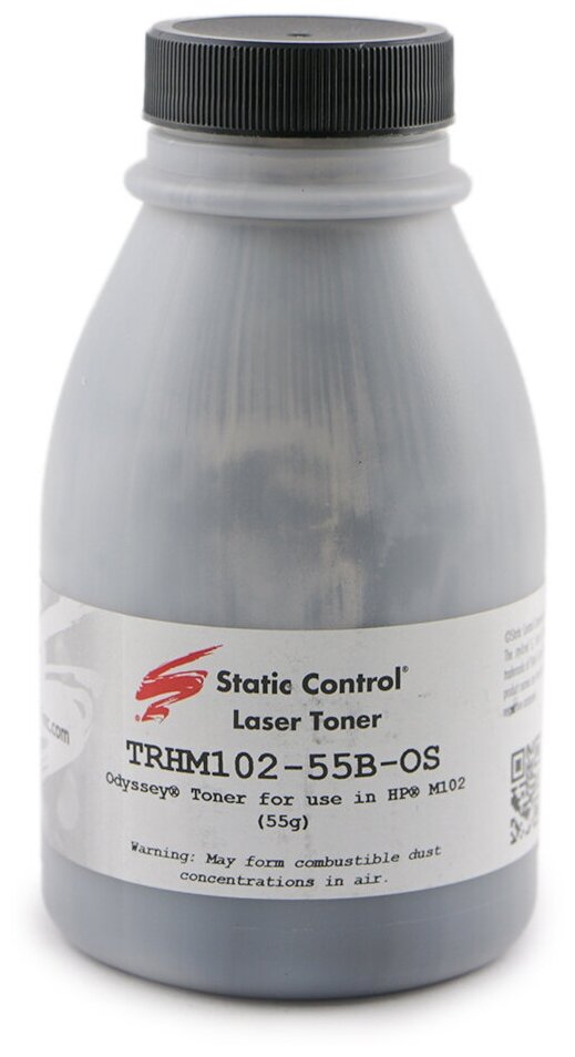 Тонер STATIC CONTROL TRHM102-55B-OS, для HP LJ M104/M132, черный, 55грамм, флакон