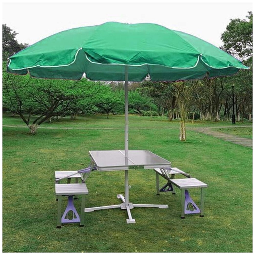 Зонт пляжный 2,4 м зеленый - фотография № 2