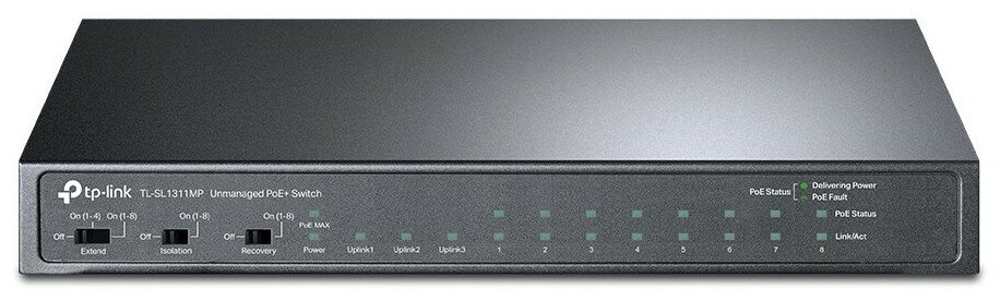 Коммутатор TP-Link TL-SL1311MP 8x100Mb 2G 1SFP 8PoE 124W неуправляемый