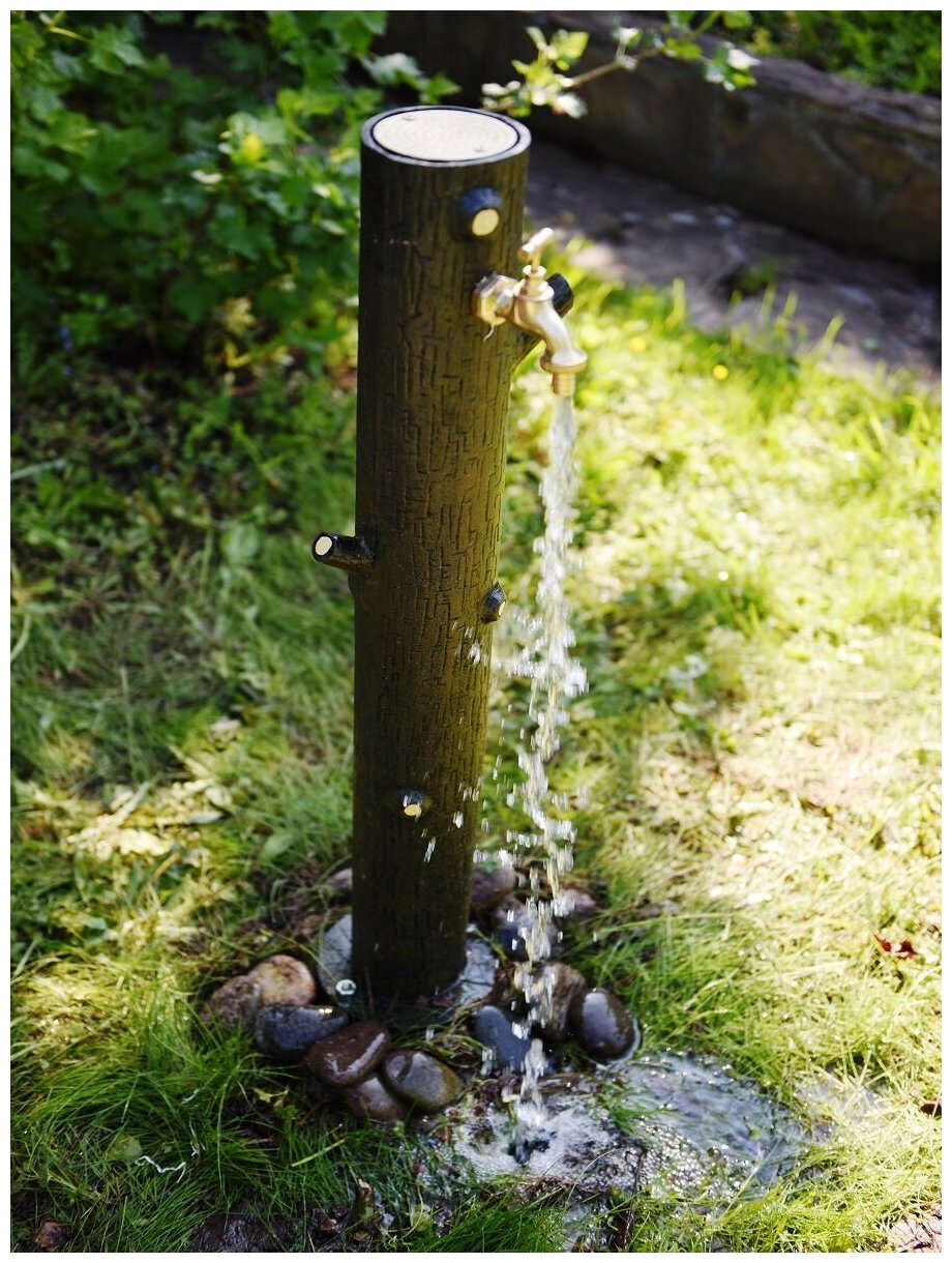 Алюминиевая садовая колонка для воды (175*175*910 ММ) цвет коричневый АРТ. 1288 (BROWN)