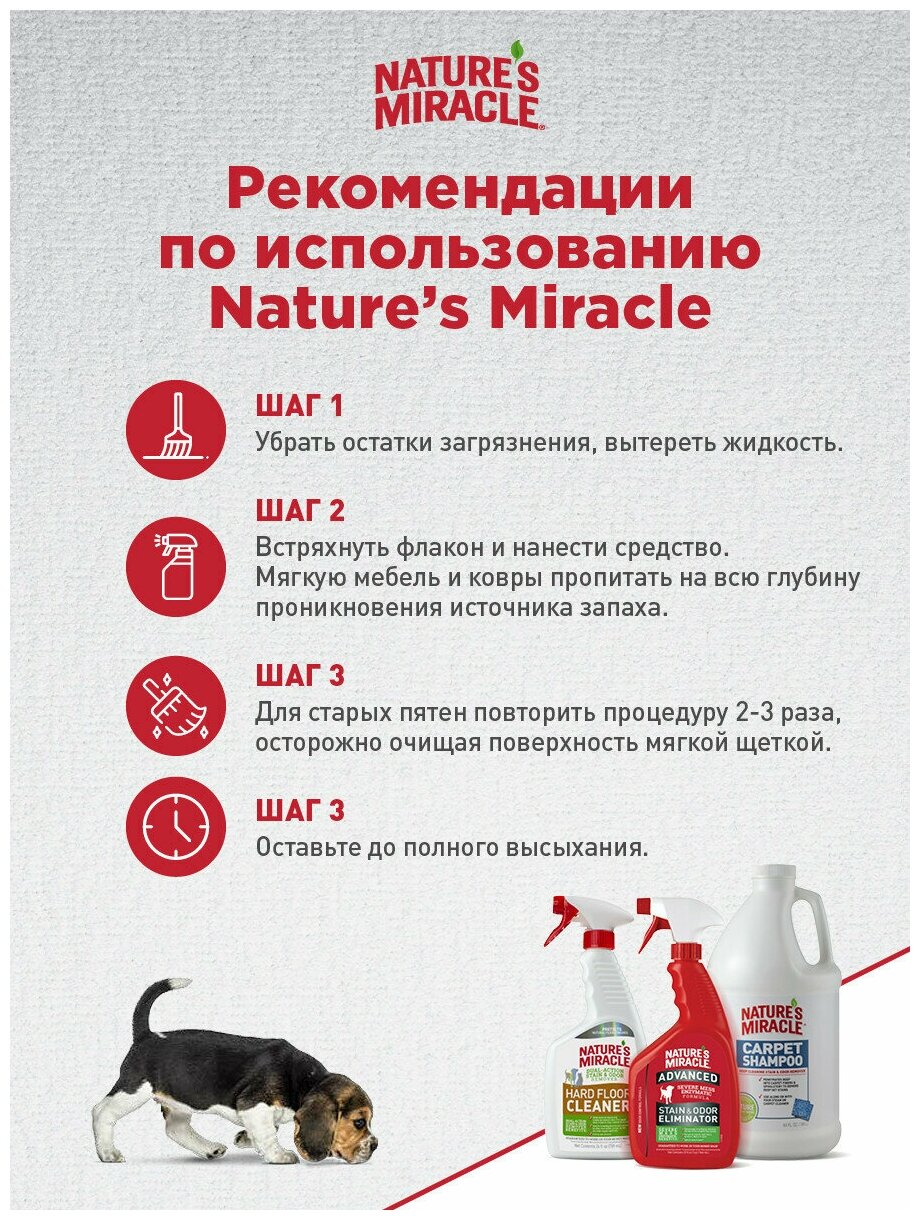 Средство 8in1 Natures Miracle Urine Destroyer уничтожитель пятен, запахов и осадка от мочи собак 946мл - фотография № 4