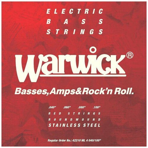 Warwick 42210 ML 4 струны для бас-гитары Red Label 40-100, сталь