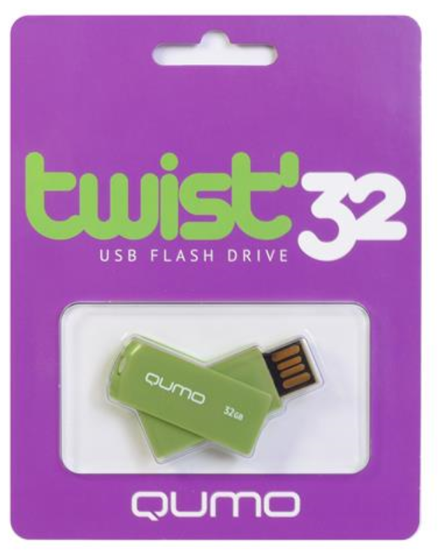 Флеш Диск USB 2.0 QUMO 32GB Twist Pistachio QM32GUD-TW-Pistachio