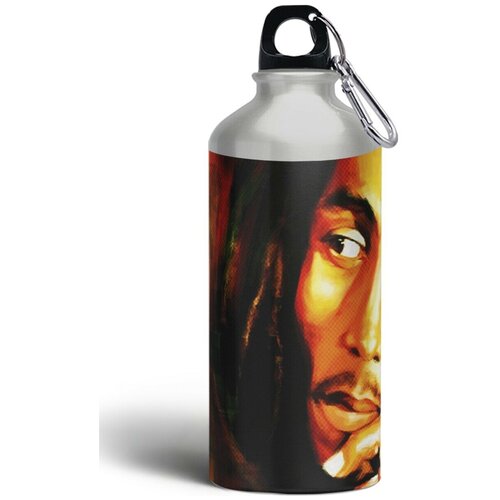 фото Бутылка спортивная,туристическая фляга, 500мл с карабином bob marley - 1 brutbottle