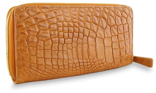 Портмоне Exotic Leather, фактура под рептилию, оранжевый