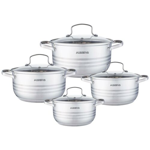 Набор кастрюль ALBERG AL-2008, 8 предметов