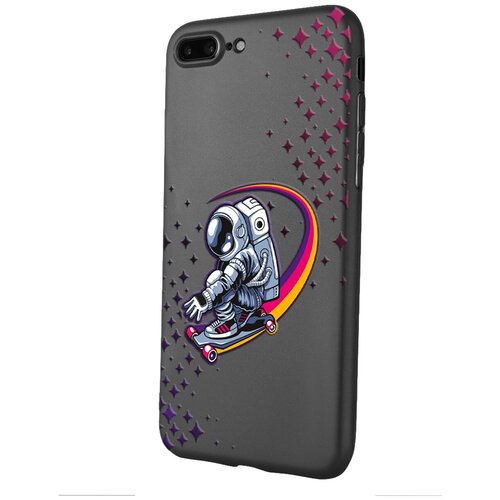 Силиконовый чехол Mcover для Apple iPhone 7 Plus с рисунком Космонавт на скейте силиконовый чехол mcover для apple iphone 7 с рисунком санта на скейте
