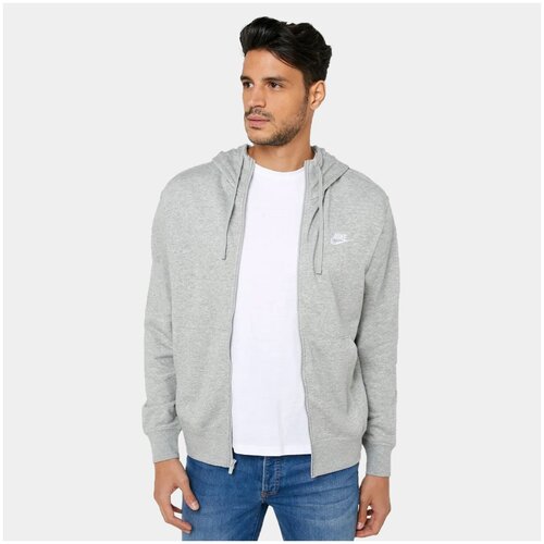 фото Толстовка мужская спортивная nike sportswear club men's full-zip hoodie - grey