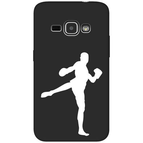 Матовый чехол Kickboxing W для Samsung Galaxy J1 (2016) / Самсунг Джей 1 2016 с 3D эффектом черный матовый чехол tennis w для samsung galaxy j1 2016 самсунг джей 1 2016 с 3d эффектом черный