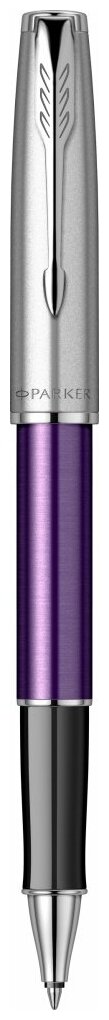 Ручка-роллер Parker Sonnet Essentials Violet SB Steel CT, цвет чернил black, перо: F, в подарочной упаковке.