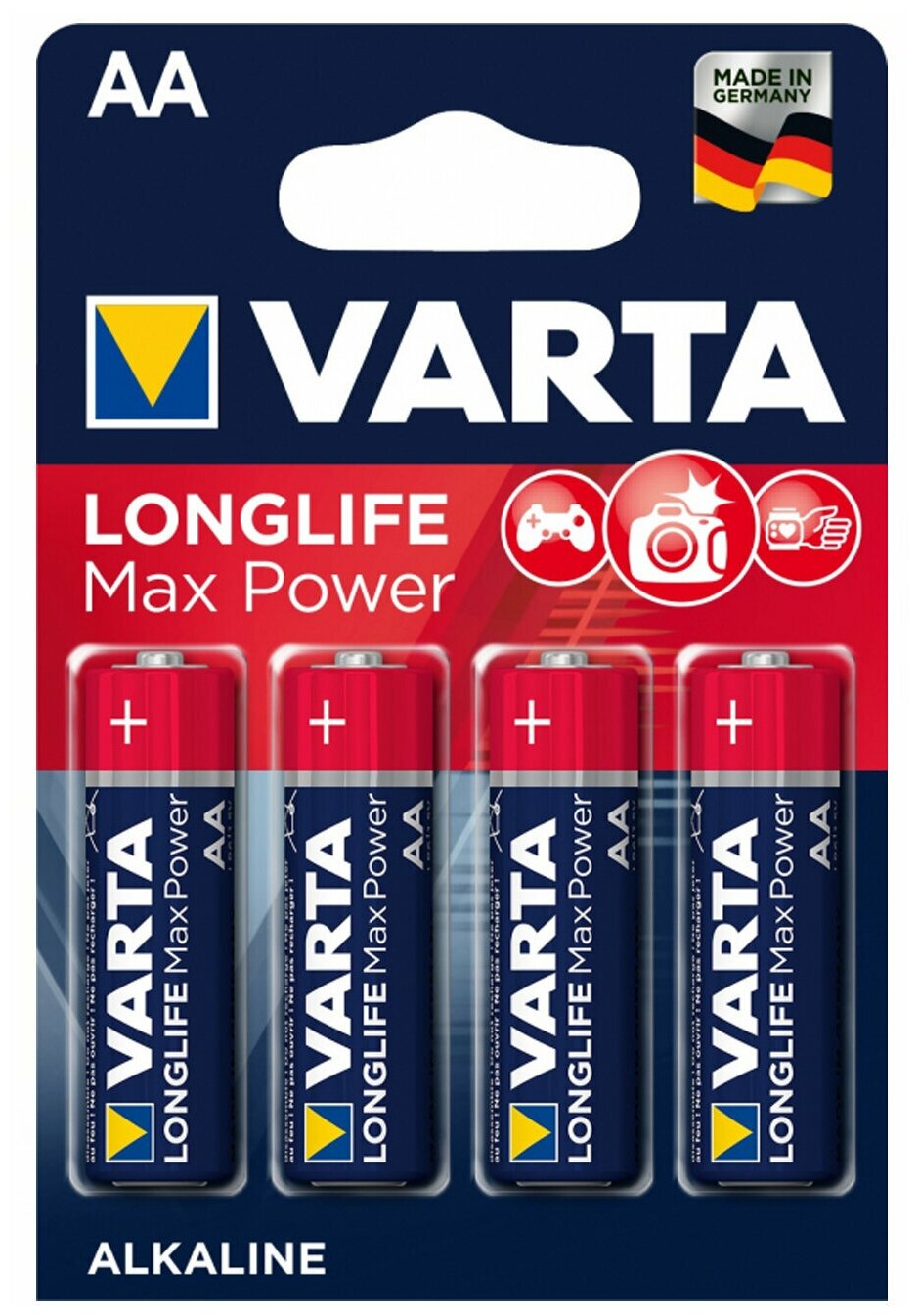 Батарейки VARTA LR6 AA LONGLIFE Max Power 4706 алкалиновые (щелочные) пальчиковые 4шт 1.5V