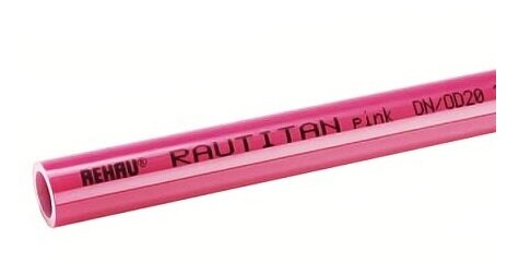 Труба из сшитого полиэтилена REHAU RAUTITAN pink+ - 25x35 (PE-Xa/EVOH PN10 Tmax 90°С) отрезок 1м