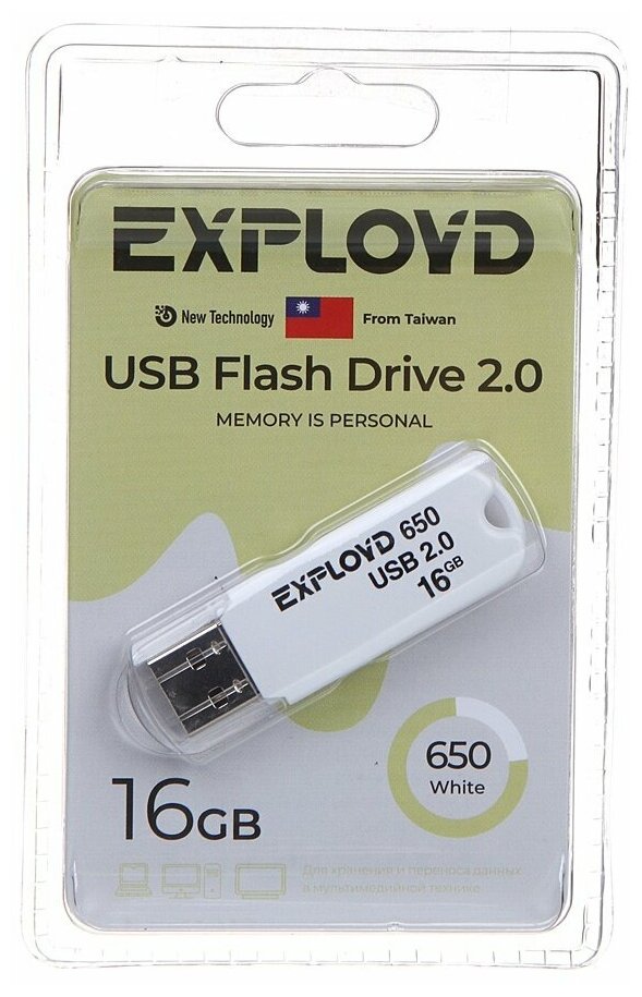 USB флэш-накопитель EXPLOYD EX-16GB-650-White 1255087