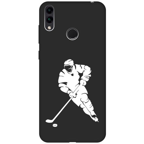 Матовый чехол Hockey W для Honor 8C / Хонор 8С с 3D эффектом черный матовый чехол volleyball w для honor 8c хонор 8с с 3d эффектом черный