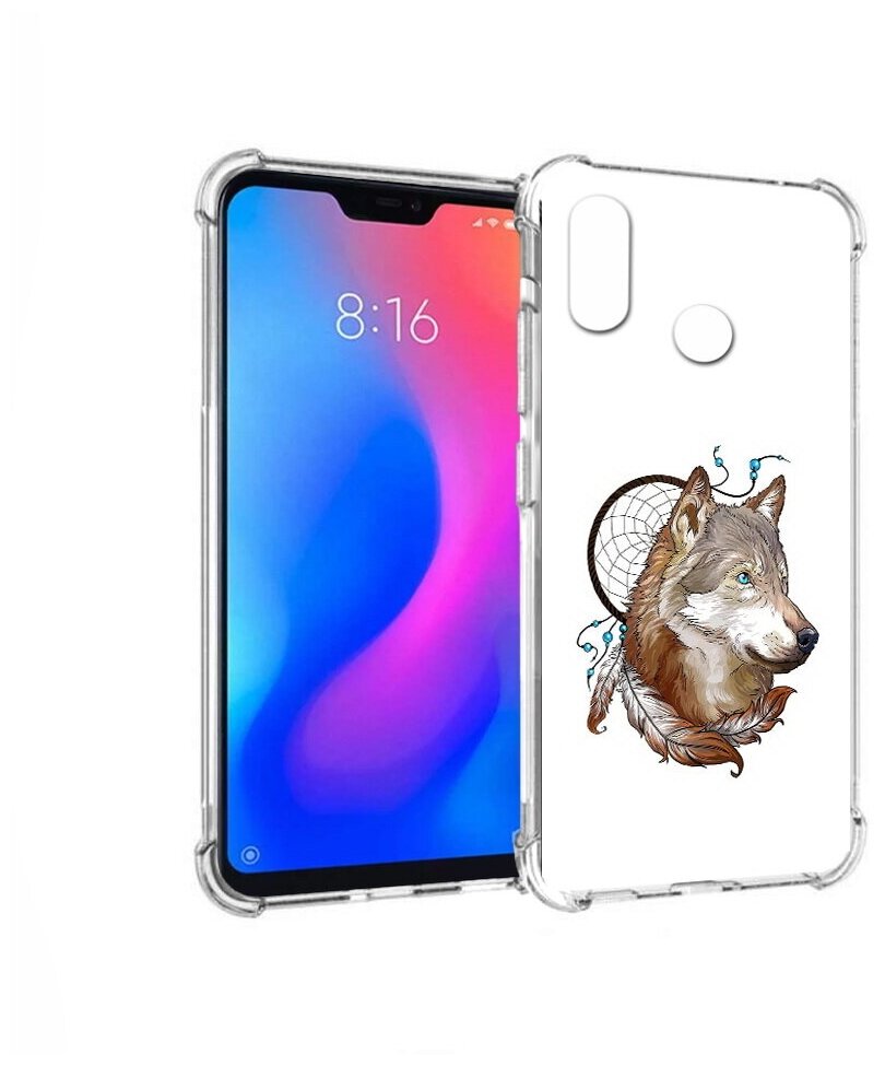 Чехол задняя-панель-накладка-бампер MyPads волк и ловец снов для Xiaomi Redmi 6 Pro/Xiaomi Mi A2 Lite противоударный