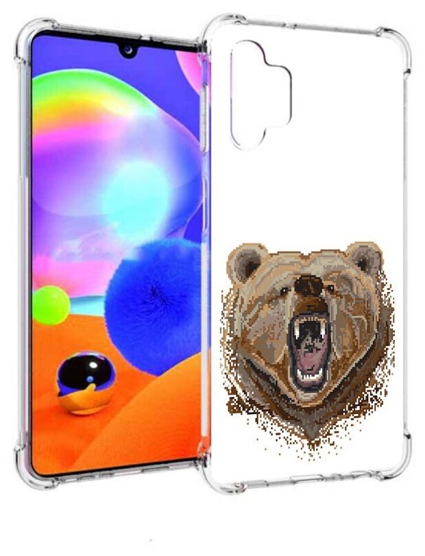 Чехол задняя-панель-накладка-бампер MyPads пиксельный медведь для Samsung Galaxy A32 5G противоударный - фотография № 1